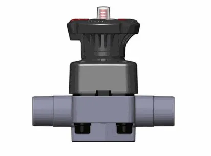 Мембранный клапан DKDV ПВХ с втулочными окончаниями, FKM, FIP d32 (DN25)