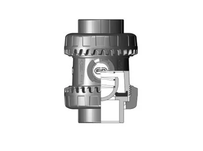 Пружинный шаровой обратный клапан SSE ХПВХ с муфтовыми окончаниями d63 (DN50)