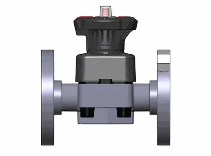 Мембранный клапан DK ХПВХ с фланцевыми окончаниями d40 (DN32)