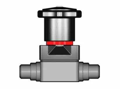 Компактный мембранный клапан CMDC ХПВХ с втулочными окончаниями d20 (DN15)
