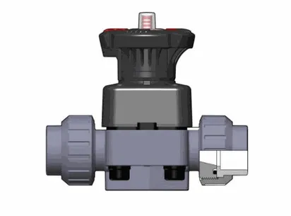Мембранный клапан DK ХПВХ с разборными муфтовыми окончаниями d20 (DN15)