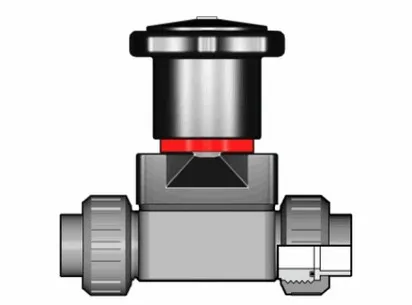 Компактный мембранный клапан CMUIC ХПВХ с втулочными окончаниями d20 (DN15)