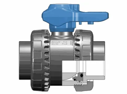 Шаровой кран ПВХ общего применения VEE; муфтовые окончания, EPDM, FIP d20