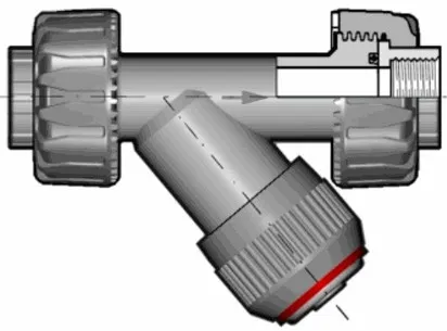Грязевый фильтр RVUFV ПВХ с резьбовыми окончаниями, EPDM, FIP R1/2'' (DN15)