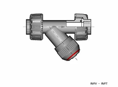 Грязевой фильтр RVUFM с резьбовыми окончаниями (уплотнение FKM) PP-H R1'' (DN25)
